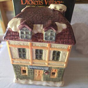 Dickens Village Vintage Ceramic Candle Holder,